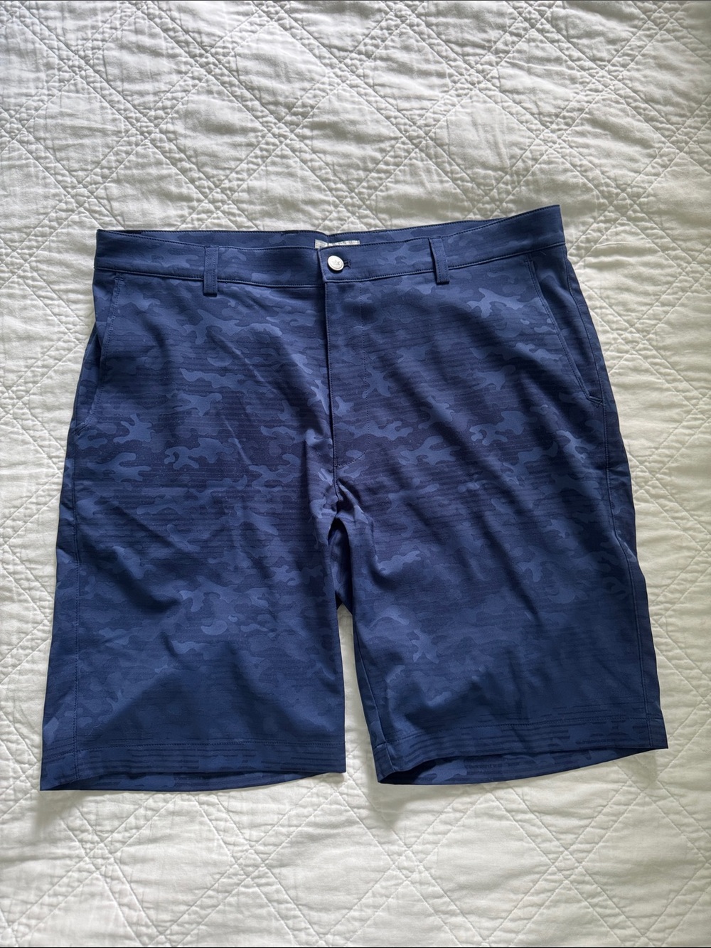 Peter Millar navy camo performance shorts